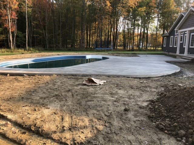 new pool in yard