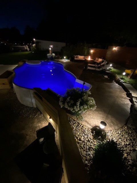 pool at night