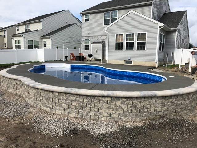 pool with stone