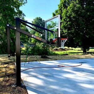 side view of basketball hoop